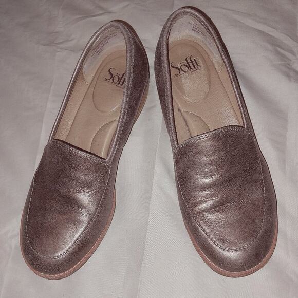Ladies Bronze Soffit Leather Napoli Loafer size 7 1/2 - Picture 1 of 4